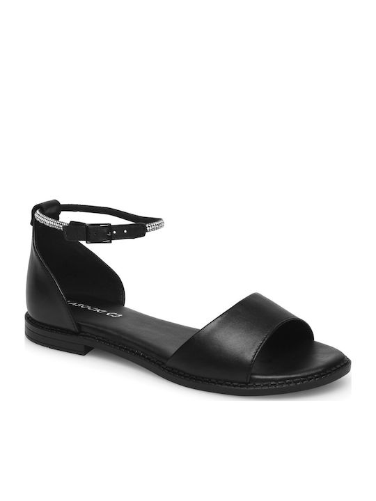 Flache Sandalen für Damen in Schwarz Farbe