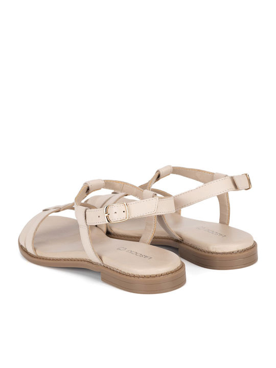 Flache Sandalen für Damen in Beige Farbe