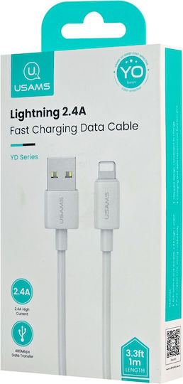Usams Us-sj709 USB-A to Lightning Cable 12W White 1m (SJ709USB02)