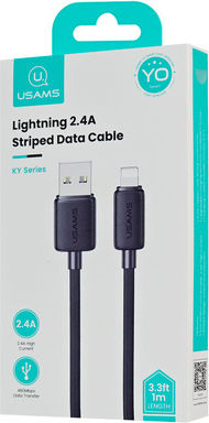 Usams Us-sj689 USB-A to Lightning Cable 12W Μαύρο 1m (SJ689USB01)