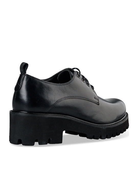 Women's Leather Oxford Shoes Black