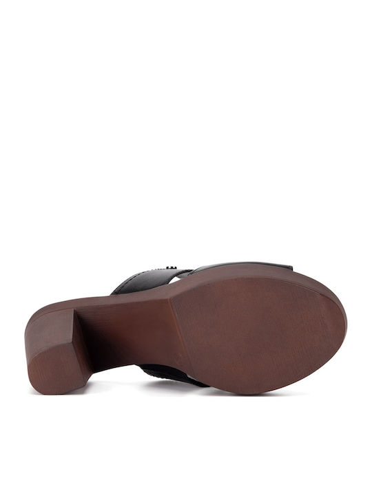 Mules mit Chunky Absatz in Schwarz Farbe