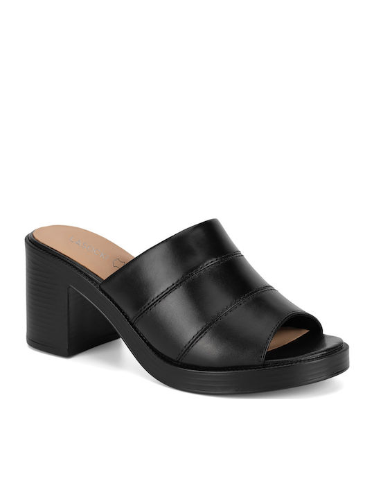Mules mit Chunky Absatz in Schwarz Farbe