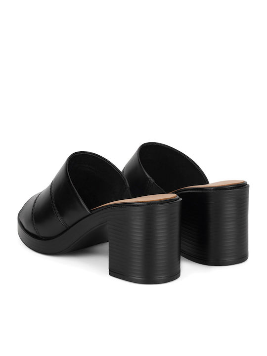 Mules mit Chunky Absatz in Schwarz Farbe