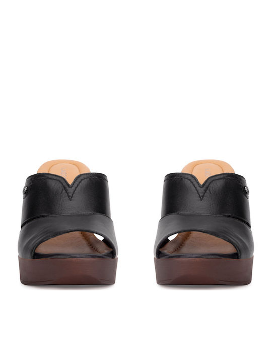Mules mit Chunky Absatz in Schwarz Farbe