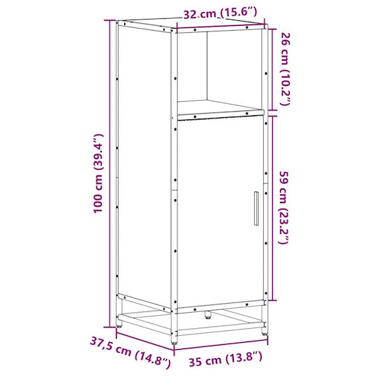 vidaXL Cabinet de baie L35xA37.5xÎ100cm Maro