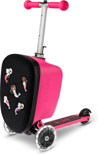 Micro Kinderroller Klappbar Junior Mit LED-Beleuchtung Rosa