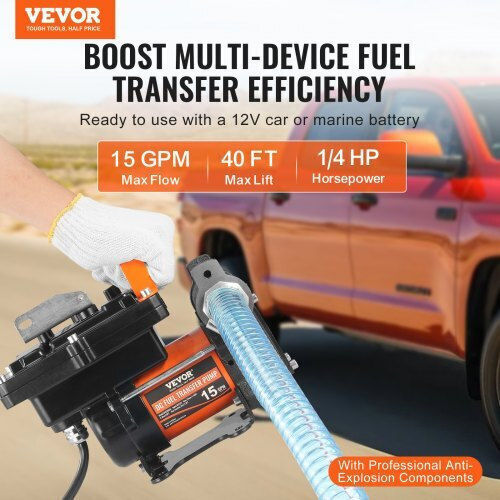 Pompa de Transfer Combustibil Vevor 12v 15 Gpm 1/4 Cp Duza Automată de Ulei Fbbmg15gpm14e8ruqv9