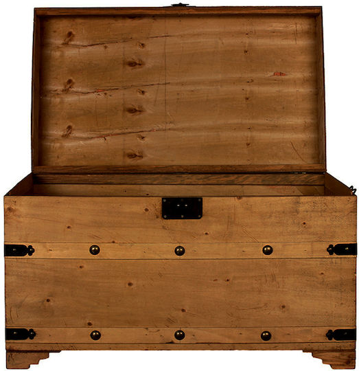 Keskor Wooden Decorative Trunk Brown 79x47x51cm