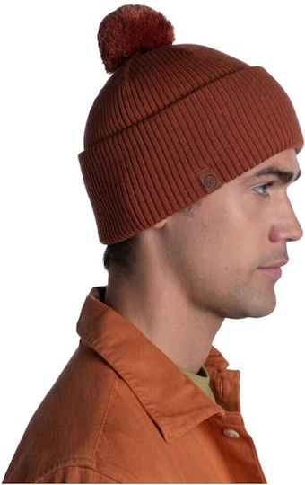Tim Pom Pom Beanie Ανδρικός Σκούφος Πλεκτός σε Πορτοκαλί χρώμα