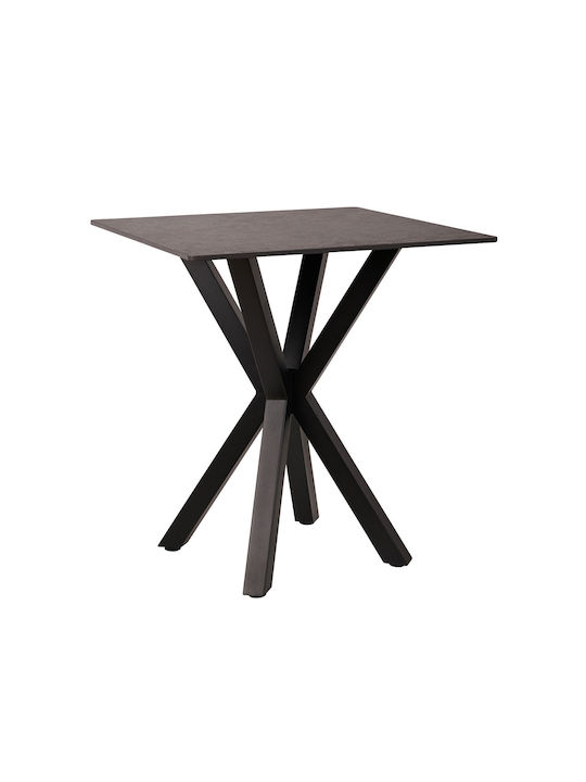 Alberto Square Table Wooden with Cement Frame Cement 70x70x76cm