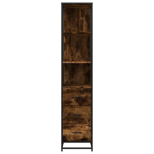 vidaXL Dulap Coloană Pentru Baie Pardoseală M35xA37,5xÎ166cm Maro