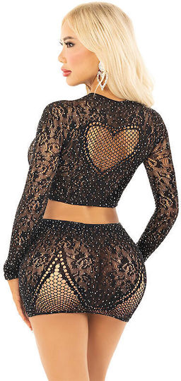 Leg Avenue Shiny Net Crop + Mini Skirt Κωδικός Προϊόντος D-241991