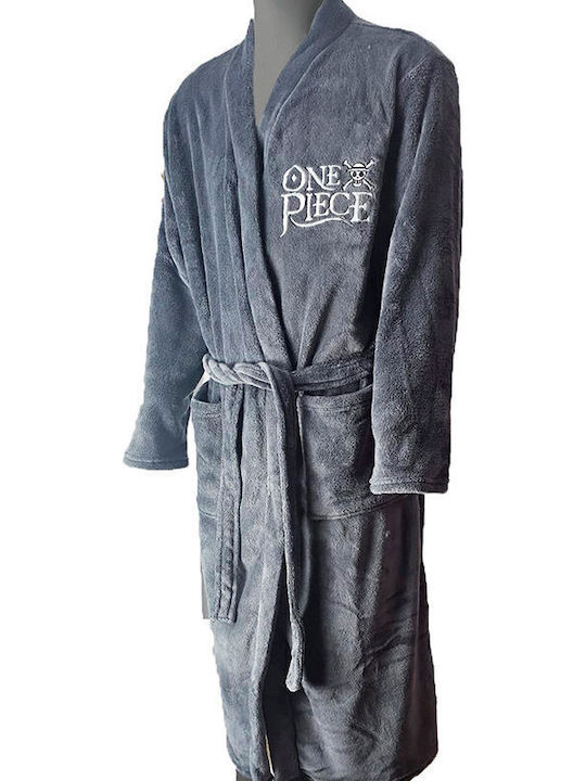 One Piece Logo Pirate Badge Black Robe Size L Bathrobe