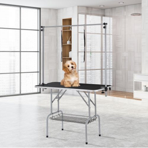 Vevor Folding Pet Grooming Table with Two Clamp Arms 117cm for Medium Small Dogs, 149.7kg Capacity Zdmrz46inch0i6658v0