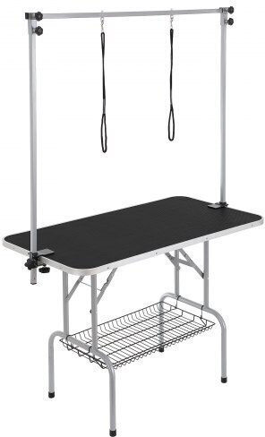 Vevor Folding Pet Grooming Table with Two Clamp Arms 117cm for Medium Small Dogs, 149.7kg Capacity Zdmrz46inch0i6658v0