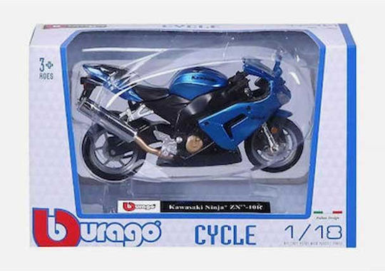 Bburago Μοτοσυκλέτα Kawasaki Ninja ZX-10R - Μπλε 1:18 για 3+ Ετών