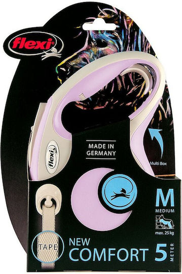 Flexi Foldable Dog Leash/Lead Strap Comfort Xsmall in Pink color 3m up to 12kg