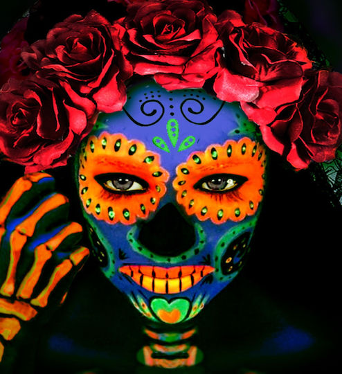 Neon Aqua Make-up Carnival Body Painting 30ml Orange