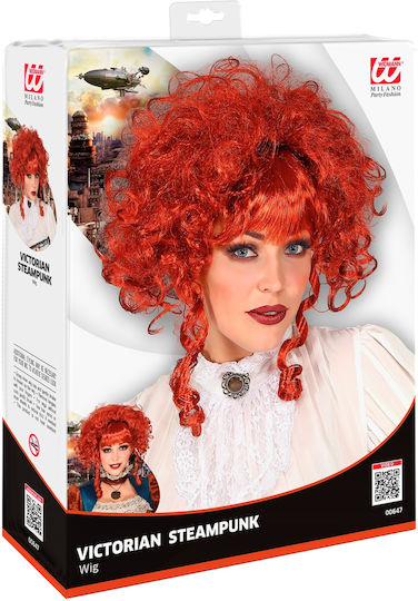 Victorian Steampunk Karnevalsperücke Afro Rot