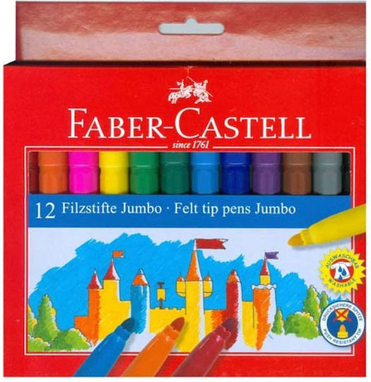 Faber-Castell Jumbo Waschbar Zeichenmarker Dicke Set 12Stück