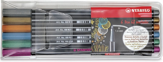 Stabilo Pen 68 Zeichenmarker 1.4mm Dünne Set 6Stück