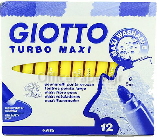 Giotto Turbo Maxi Жълт Маркер за рисуване 5мм Дебел
