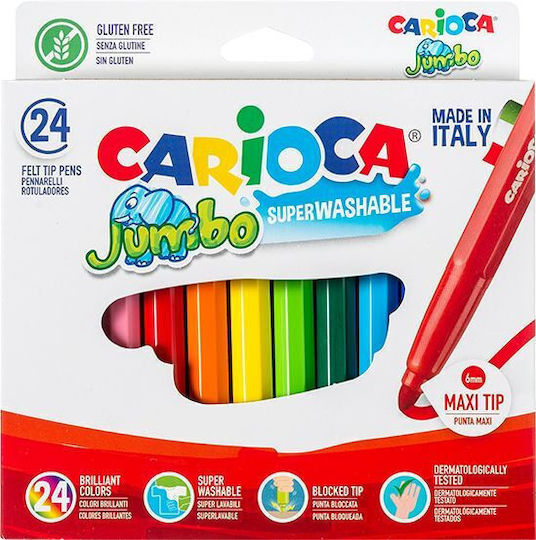 Carioca Jumbo Markere de Desen 6mm Groși Set 24buc