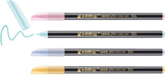 Edding Glitter Drawing Markers 1mm Set 4pcs