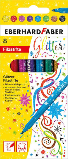 Eberhard Faber Glitter Washable Glitter Drawing Markers Set 8pcs 5510-08