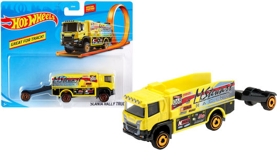 Hot Wheels Truck Track Stars Scania Rally Truck Yellow Yellow 1:64 For 3+ Years Old