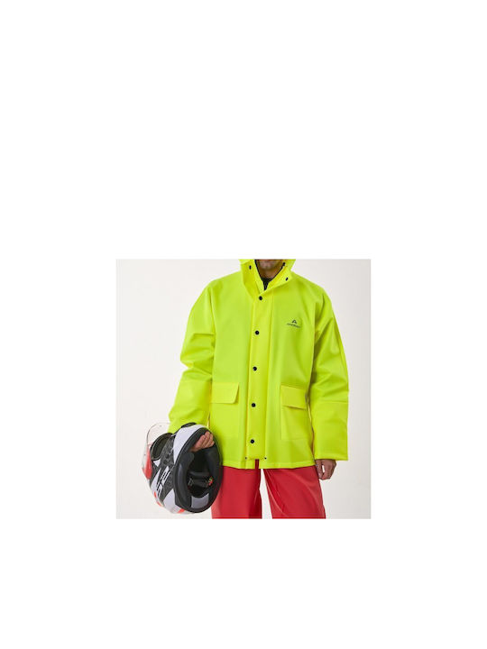 Anorak Street Long Men's Waterproof Riding Jacket Fluo Yellow