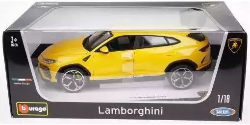 Bburago Car Lamborghini Urus - Yellow 1:18 For 3+ Years Old