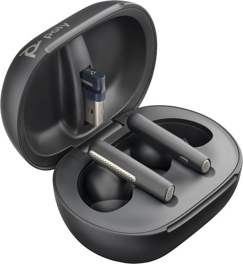 Poly Voyager Free 60+ UC In-ear Bluetooth Handsfree Earphones with Charging Case Black