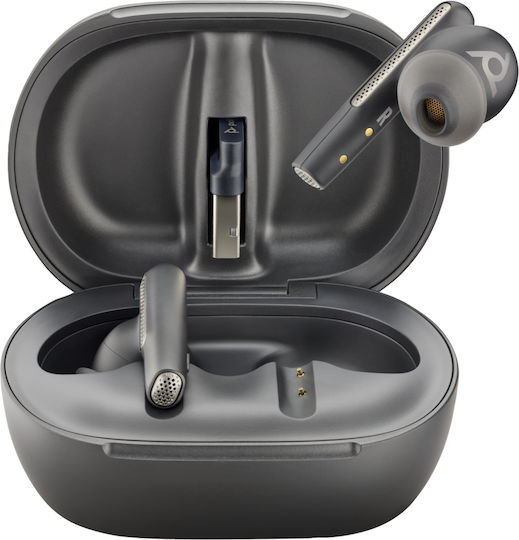 Poly Voyager Free 60+ UC In-ear Bluetooth Handsfree Earphones with Charging Case Black