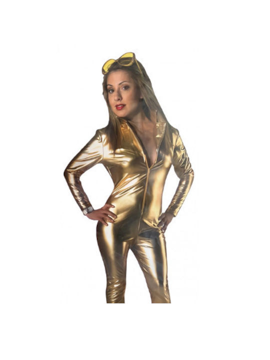 Carnival Costume Elastic Suit Gold