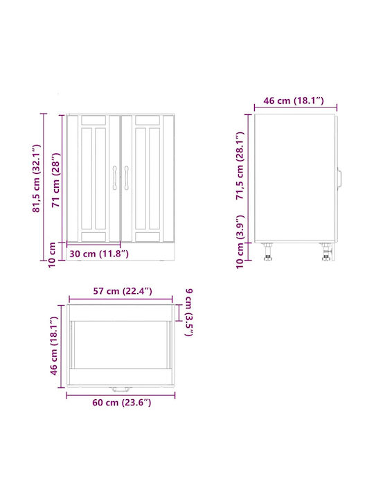 Lucca Dulap pentru Chiuvetă Alb 60x46x81.5buc