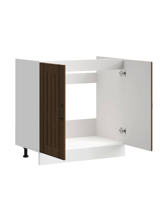 Lucca Spülbeckenschrank Brown Oak 80x46x81.5Stück