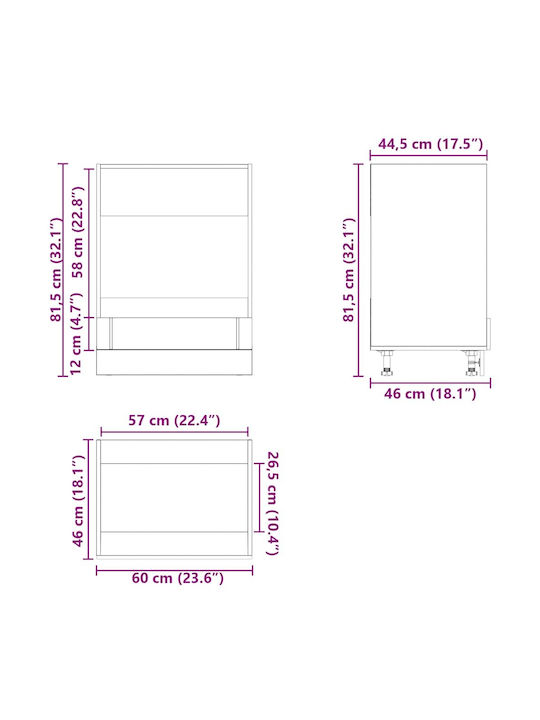 Lucca Lower Oven Cabinet Black 60x46x81.5pcs