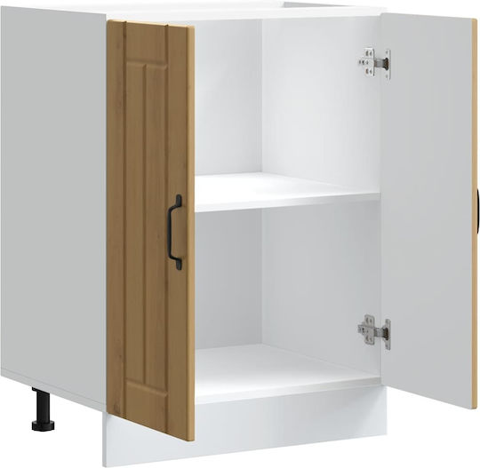 Lucca Ντουλάπι Νεροχύτη Artisan Oak 60x46x81.5εκ.