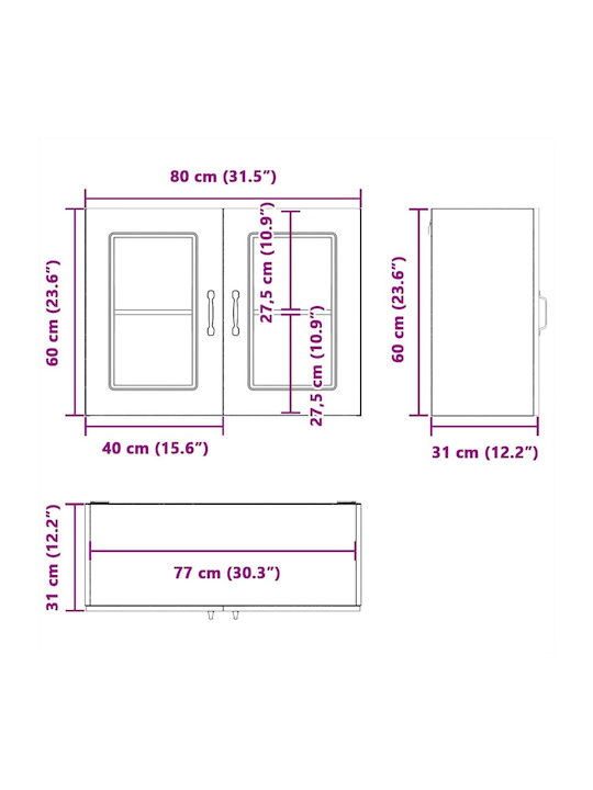 Kalmar Cabinet Wall Gray Sonoma 80x31x60pcs
