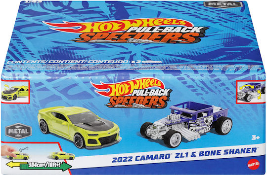 Hot Wheels Toy Car Pull Back Pull-Back Speeders 2022 Camaro ZL1 Bone Shaker for 3++ Years