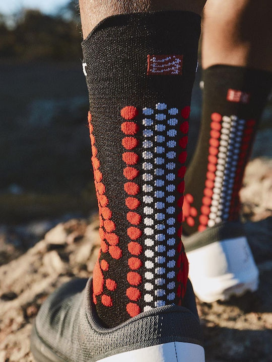 Compressport Pro Racing Socks V4.0 High Trail Running Κάλτσες Μαύρες 1 Ζεύγος