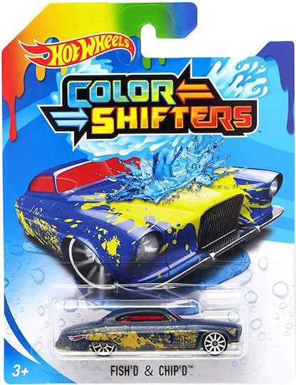 Hot Wheels Color Shifters Toy Car Fish'D & Chip'D Yellow for 3++ Years