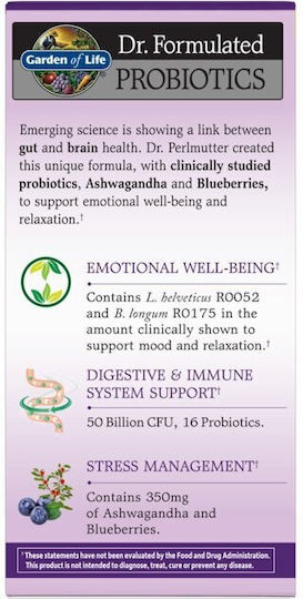 Garden Of Life Dr. Formulated Probiotics Mood+ Συμπλήρωμα με Προβιοτικά 60 φυτικές κάψουλες