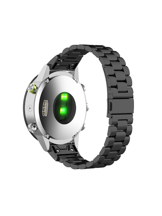 Techsuit S70 Curea Oțel inoxidabil Negru (Garmin Instinct 2S)