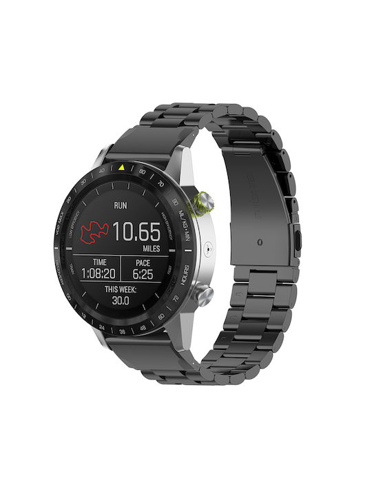 Techsuit S70 Curea Oțel inoxidabil Negru (Garmin Instinct 2S)