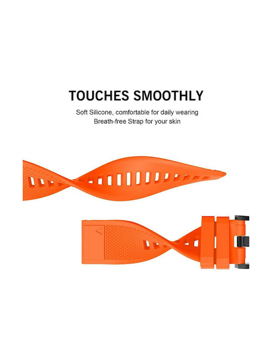 Techsuit Каишка Силикон Оранжев (Fenix 5 / 5 Plus / 6 / 6 Pro / 7 / 7 Pro / 8 (47mm))