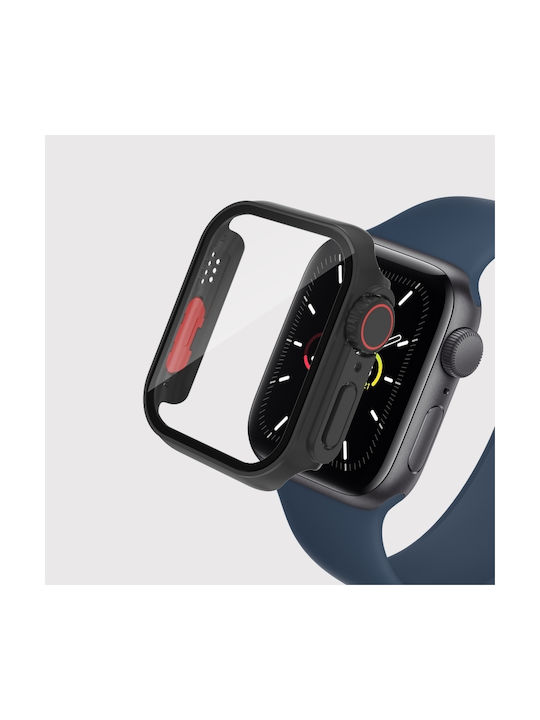 Tech-Protect Defense360 Plastic Case with Glass Black / Orange for Apple Watch 45mm