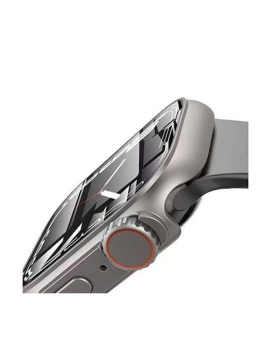 Tech-Protect Defense360 Plastic Case with Glass Black / Orange for Apple Watch 45mm
